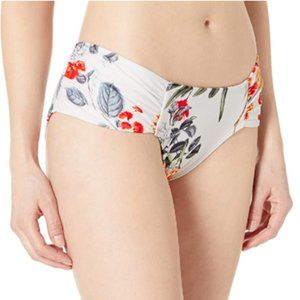 Floral-Print Ruched-Side Bikini Bottoms